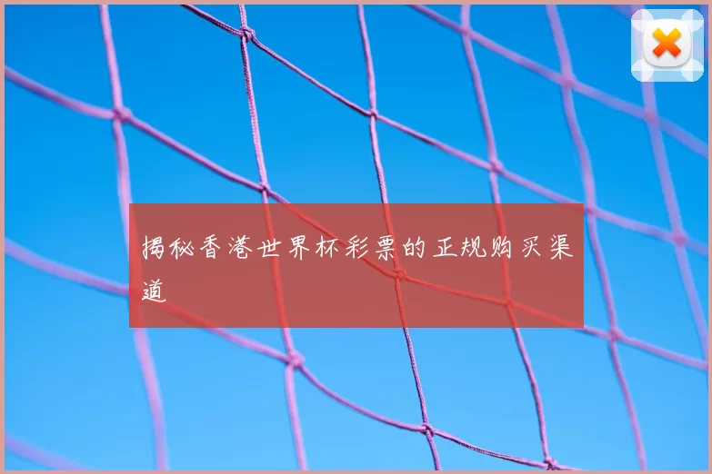 揭秘香港世界杯彩票的正规购买渠道
