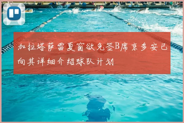 加拉塔萨雷夏窗欲免签B席京多安已向其详细介绍球队计划